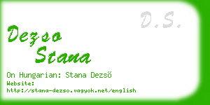 dezso stana business card